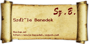 Szüle Benedek névjegykártya