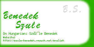 benedek szule business card